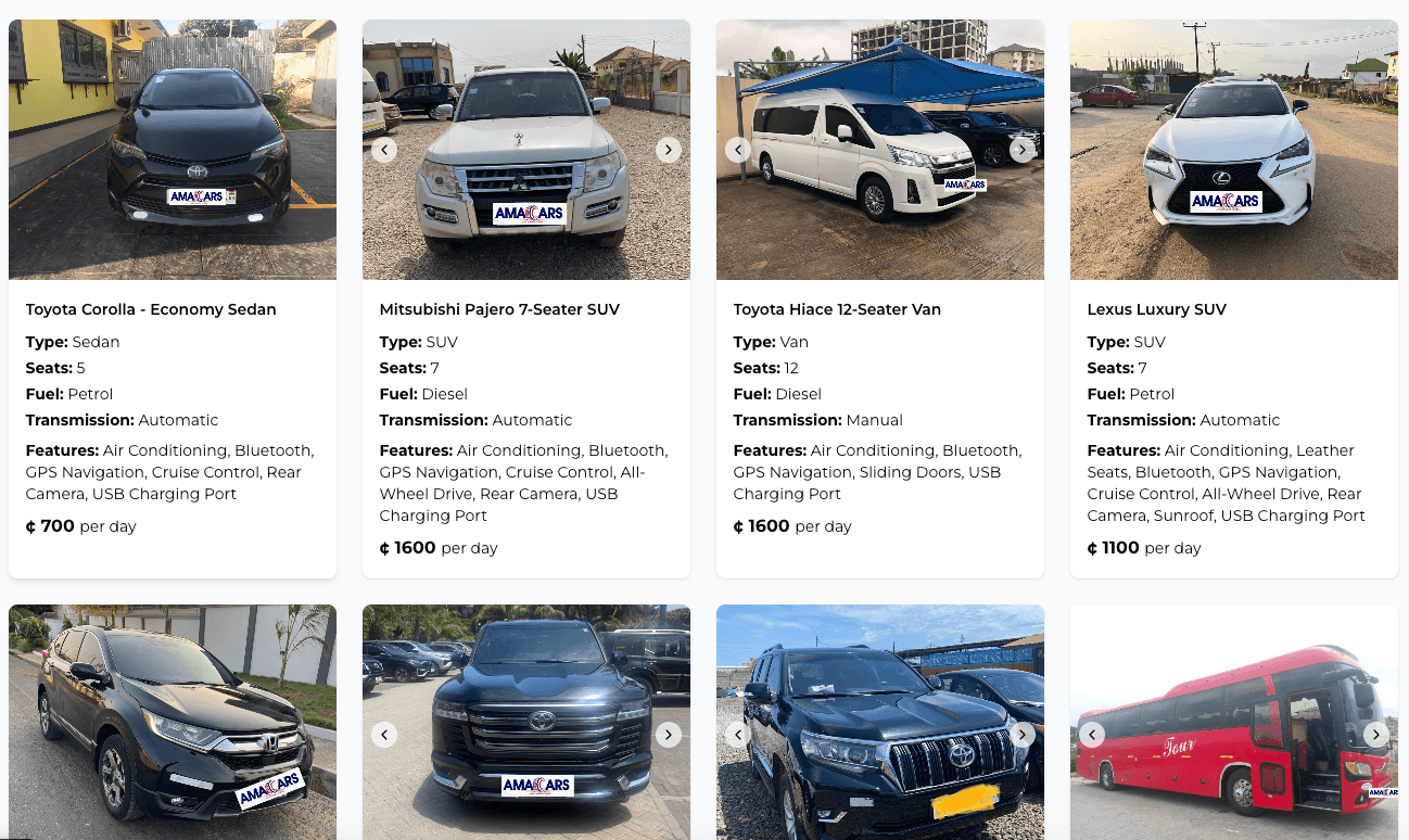 Ama Cars Dealership Website