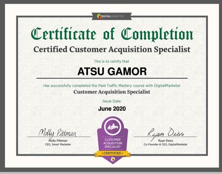 Certified Customer Acquisition Specialist